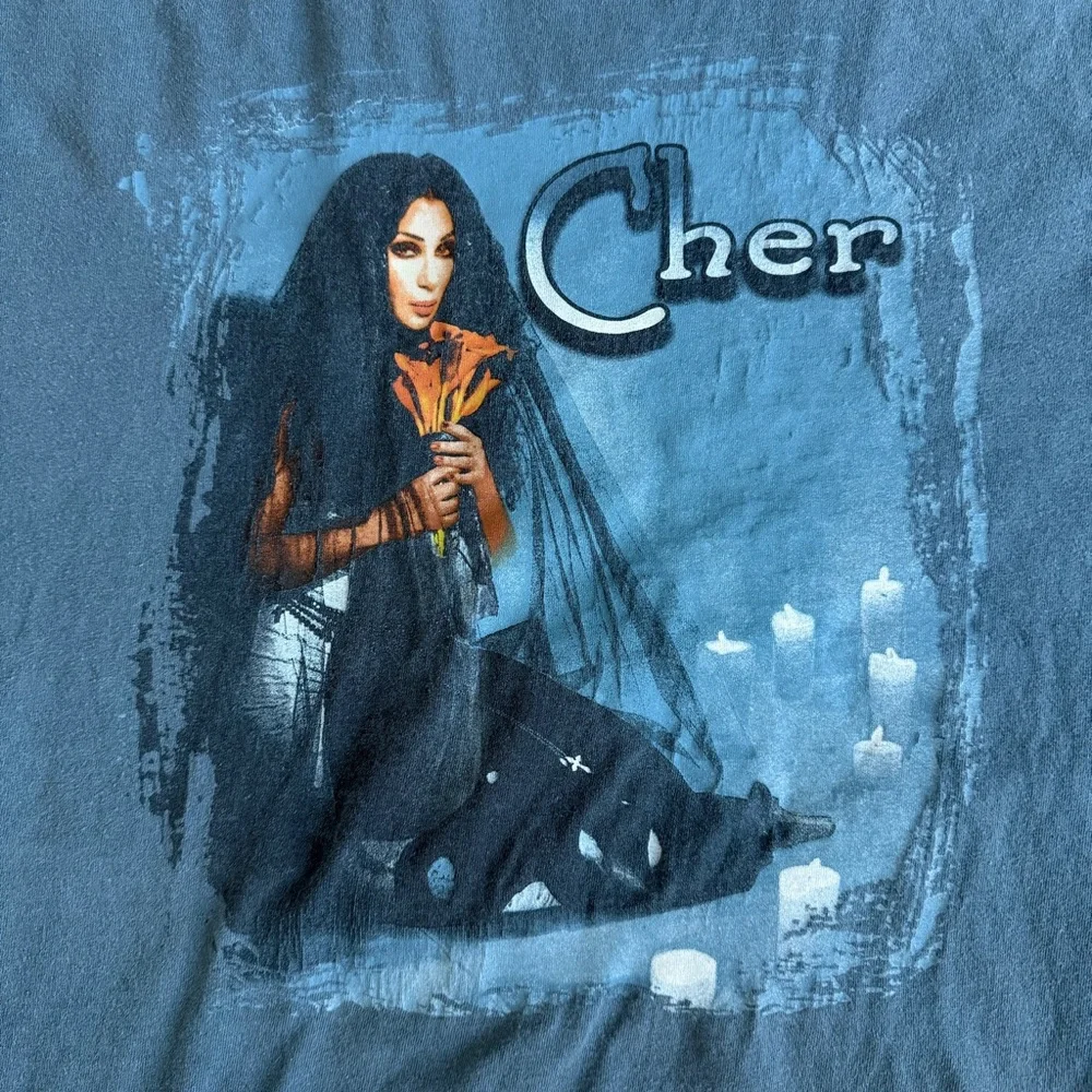 Vintage 1999 Cher Believe Tour T-shirt Giant Tultex Tag Large 20x28 90s - Picture 2 of 7